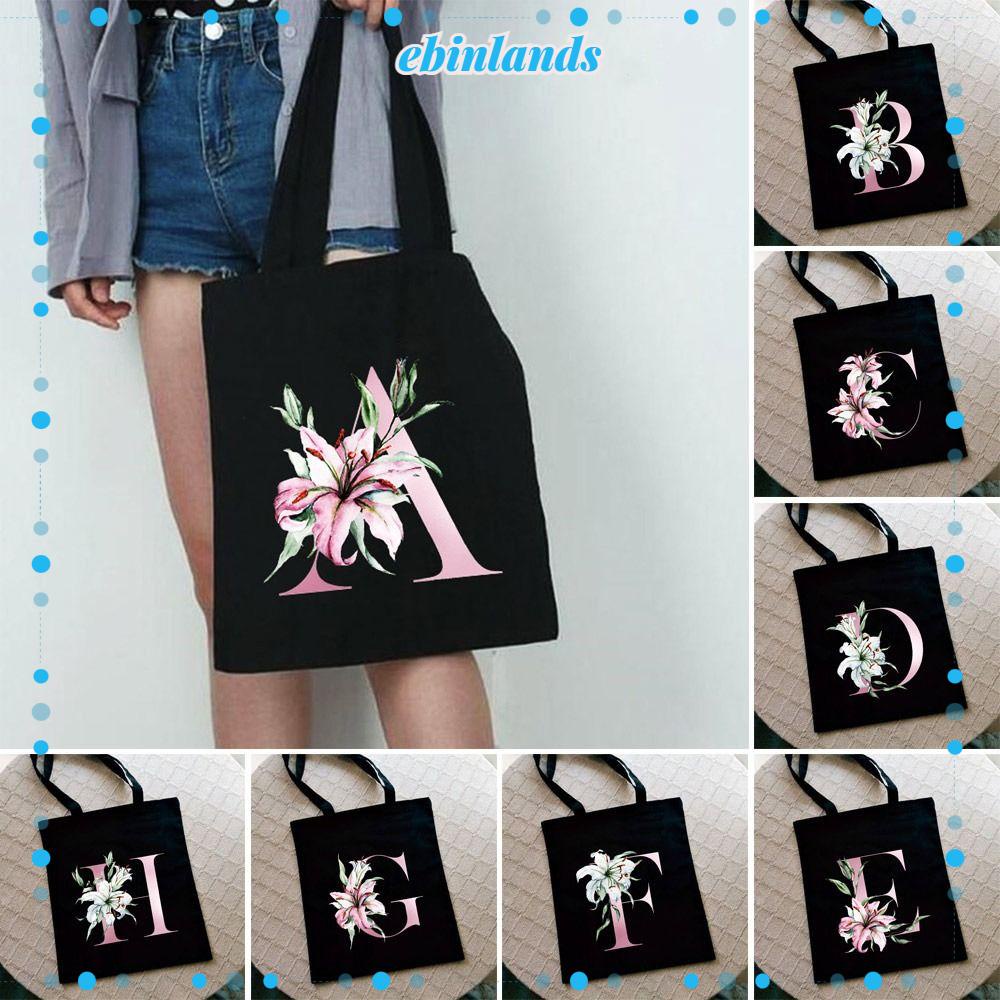 Ebinlands Túi Xách Mua Sắm Đeo Vai Bằng Vải Canvas Có Thể Tái Sử Dụng