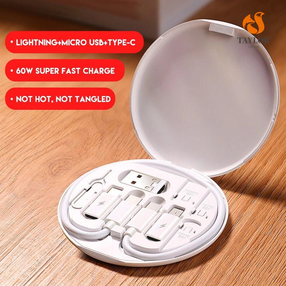 Dây Cáp Sạc Nhanh Giao Diện USB TAYLOR1 Có Thẻ Lò Xo Cho Điện Thoại Di Động