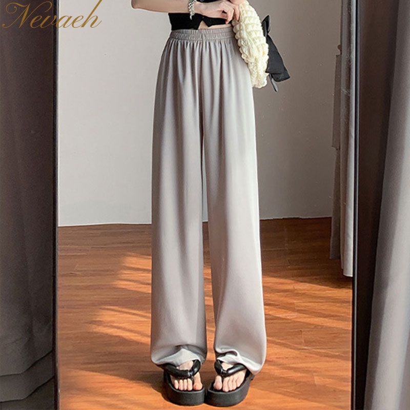 Quần Dài Dáng Suông Rộng Bằng Lụa Lạnh Thời Trang Mùa Hè Mới Cho Nữ