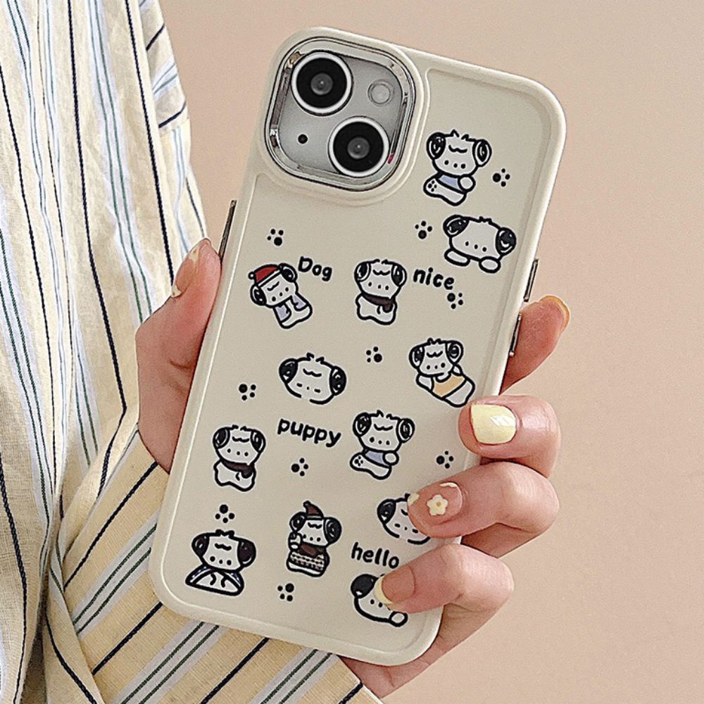 Ốp Điện Thoại TPU Mềm Chống Sốc Họa Tiết Dấu Chân Cún Graffiti Mạ Điện Cho IPhone 11 14 13 12 Pro Max