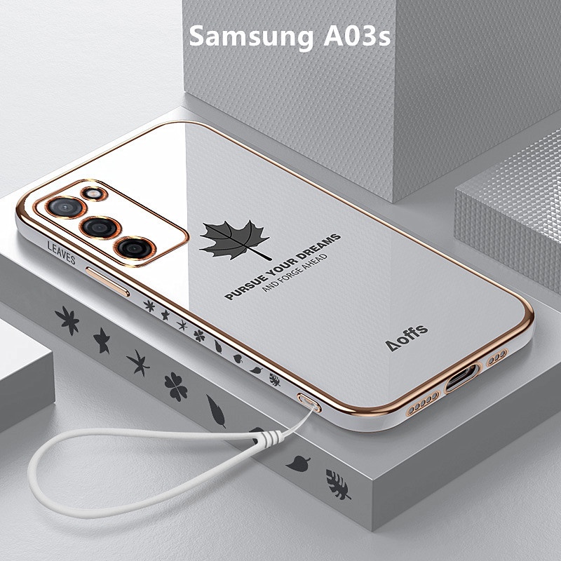Ốp Lưng Samsung A03s Mềm Chống Sốc Họa Tiết Lá Phong Cho Ốp Điện Thoại Samsung Galaxy A03s