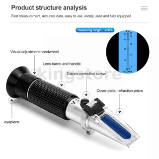 Khúc Xạ Kế Đo Nồng Độ Cồn 0-80%
