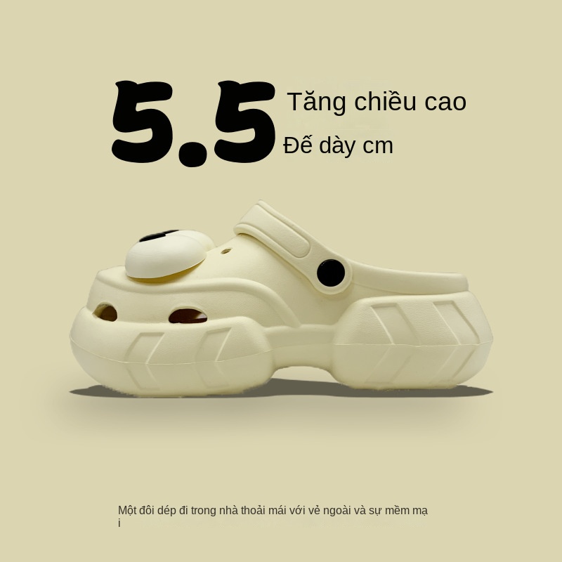 Dép Sandal Cao 5cm Bằng Chống Nước Chống Trượt Dễ Thương Dành Cho Nữ