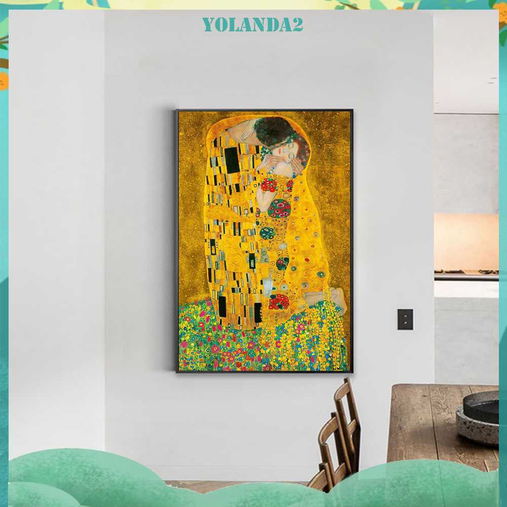 Tranh Đính Đá Kim Cương Toàn Bộ 5D DIY Hình Vẽ Nụ Hôn Trang Trí Nhà Cửa