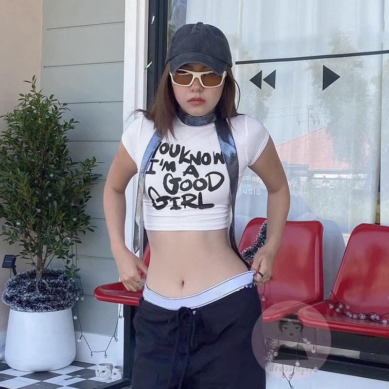 Áo Thun Nữ Ngắn Tay In Chữ Thời Trang