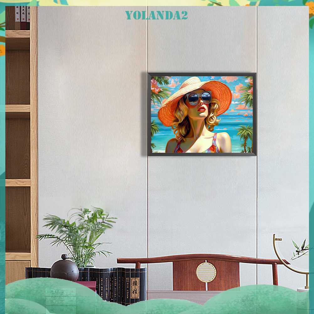 Tranh Đính Đá Kim Cương Toàn Bộ 5D DIY Hình Vẽ Người Phụ Nữ Trang Trí Nhà Cửa