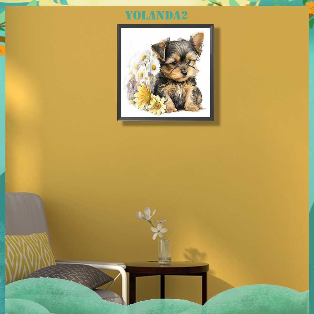 Tranh Đính Đá Kim Cương Toàn Bộ 5D DIY Hình Vẽ Chó Trang Trí Nhà Cửa