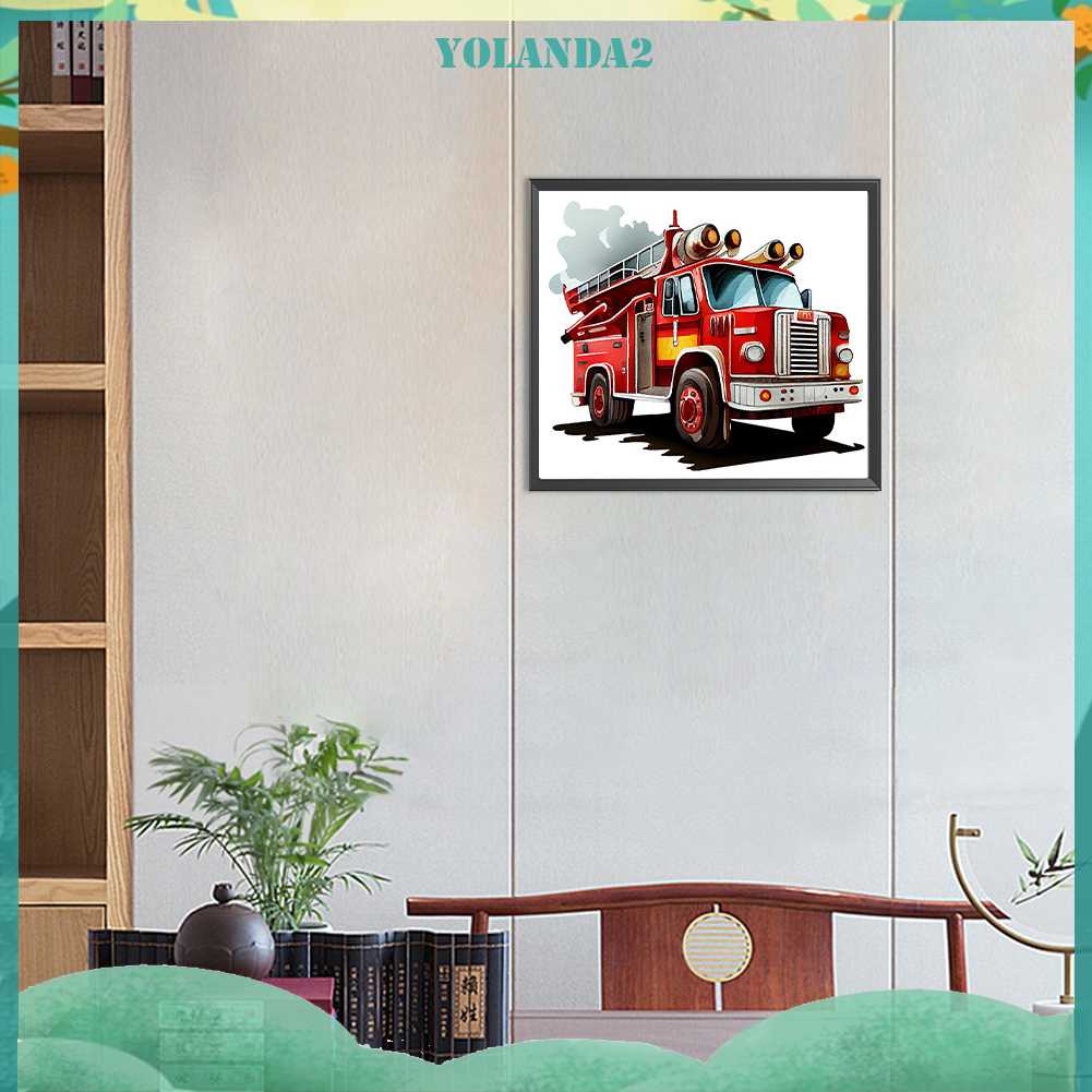 Tranh Đính Đá Kim Cương Toàn Bộ 5D DIY Hình Vẽ Lửa Trang Trí Nhà Cửa