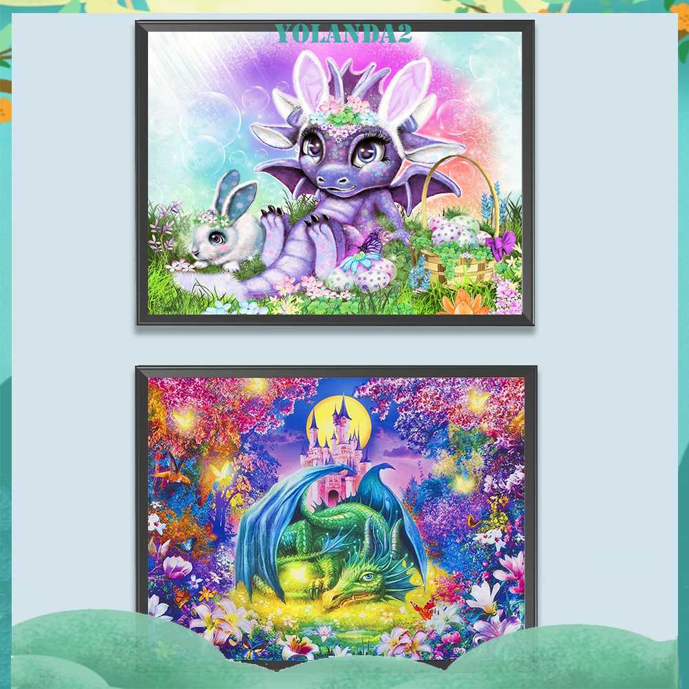 Tranh Đính Đá Kim Cương Toàn Bộ 5D DIY Hình Vẽ Khủng Long