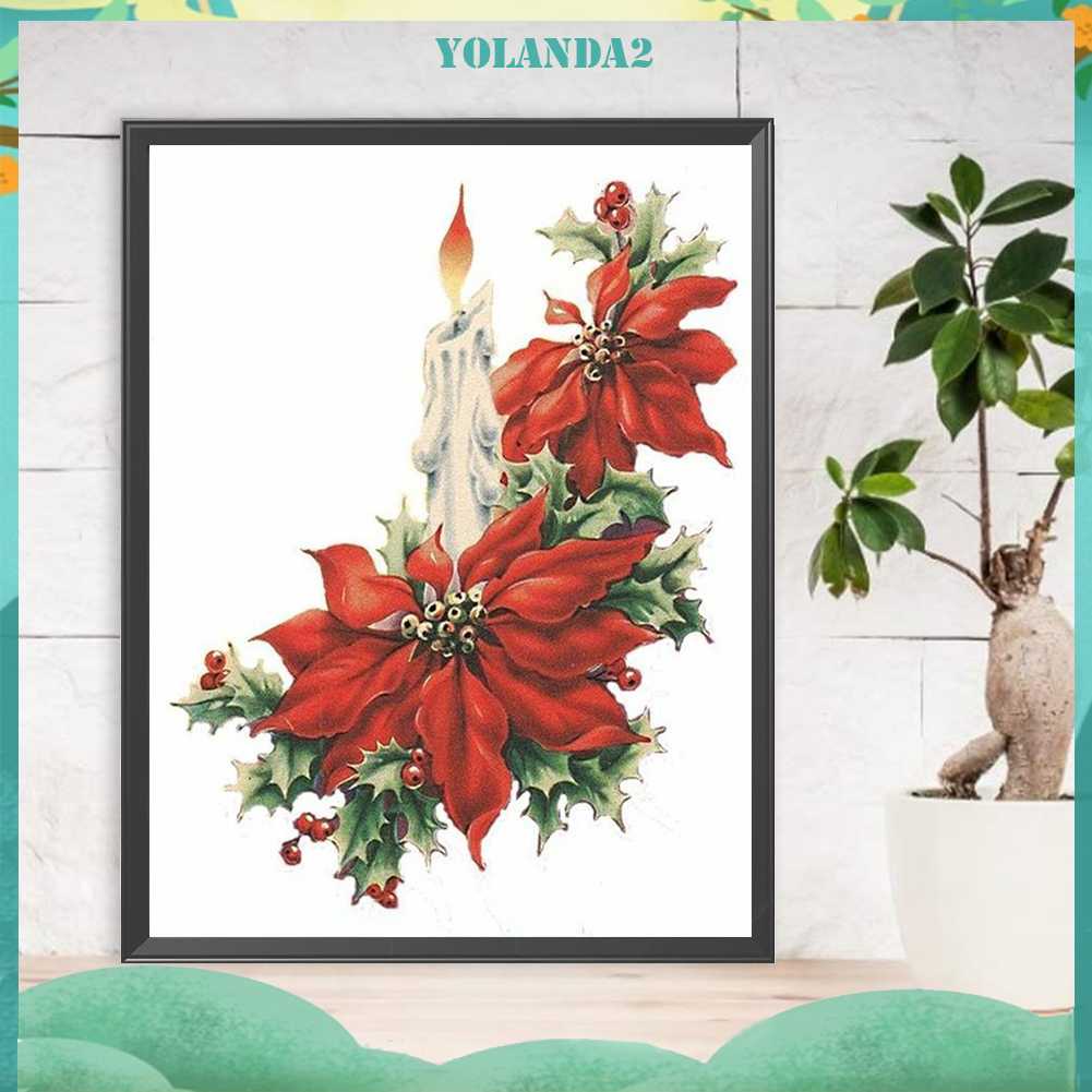 Tranh Đính Đá Kim Cương Toàn Bộ 5D DIY Hình Vẽ Hoa Nến