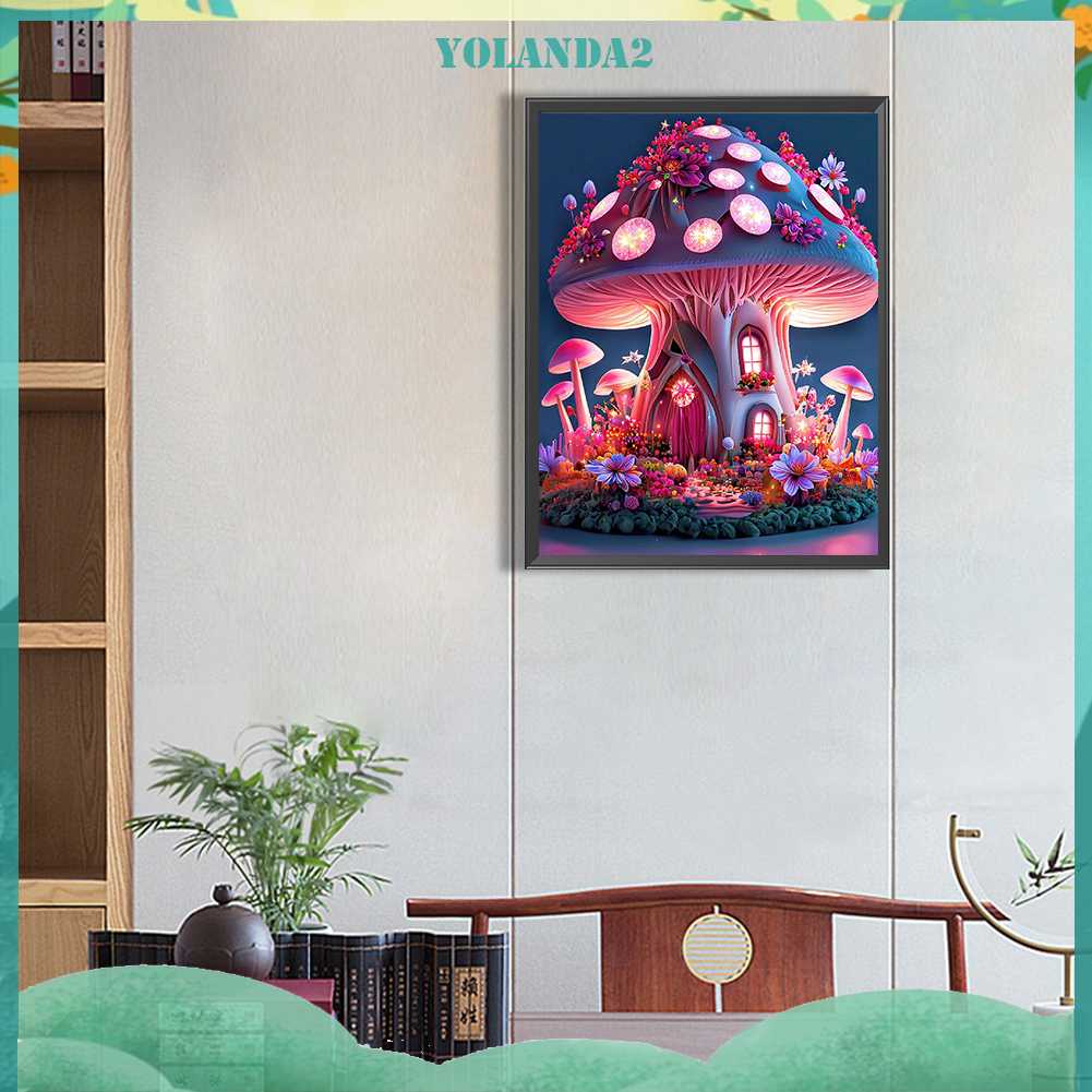 Tranh Đính Đá Kim Cương Toàn Bộ 5D DIY Hình Vẽ Hoa Trang Trí Nhà Cửa