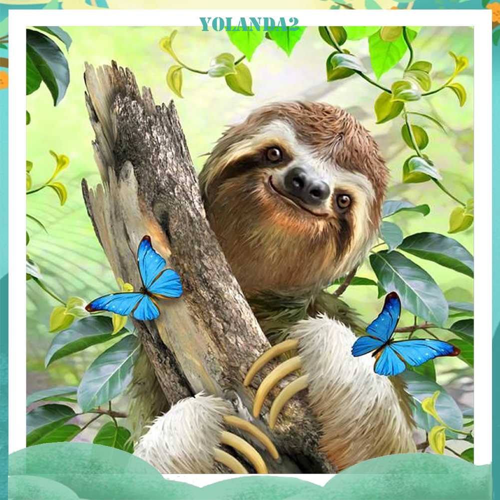 Tranh Đính Đá Kim Cương Toàn Bộ 5D DIY Hình Vẽ Con Lười