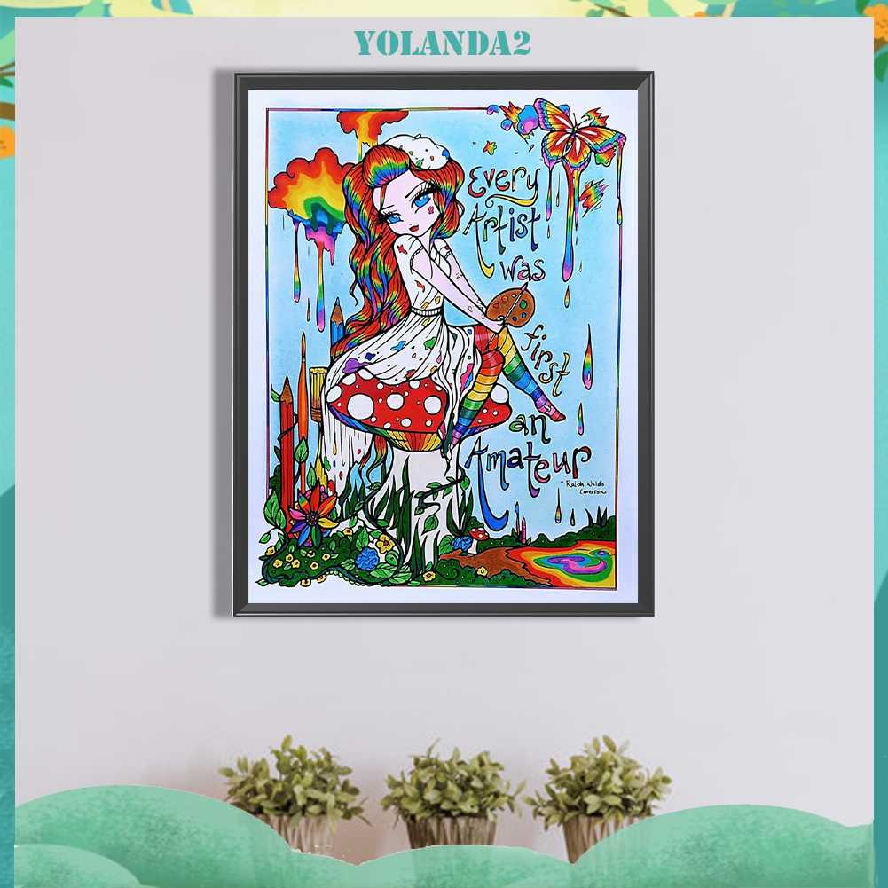 Tranh Đính Đá Kim Cương Toàn Bộ 5D DIY Hình Vẽ Cô Gái Trang Trí Nhà Cửa