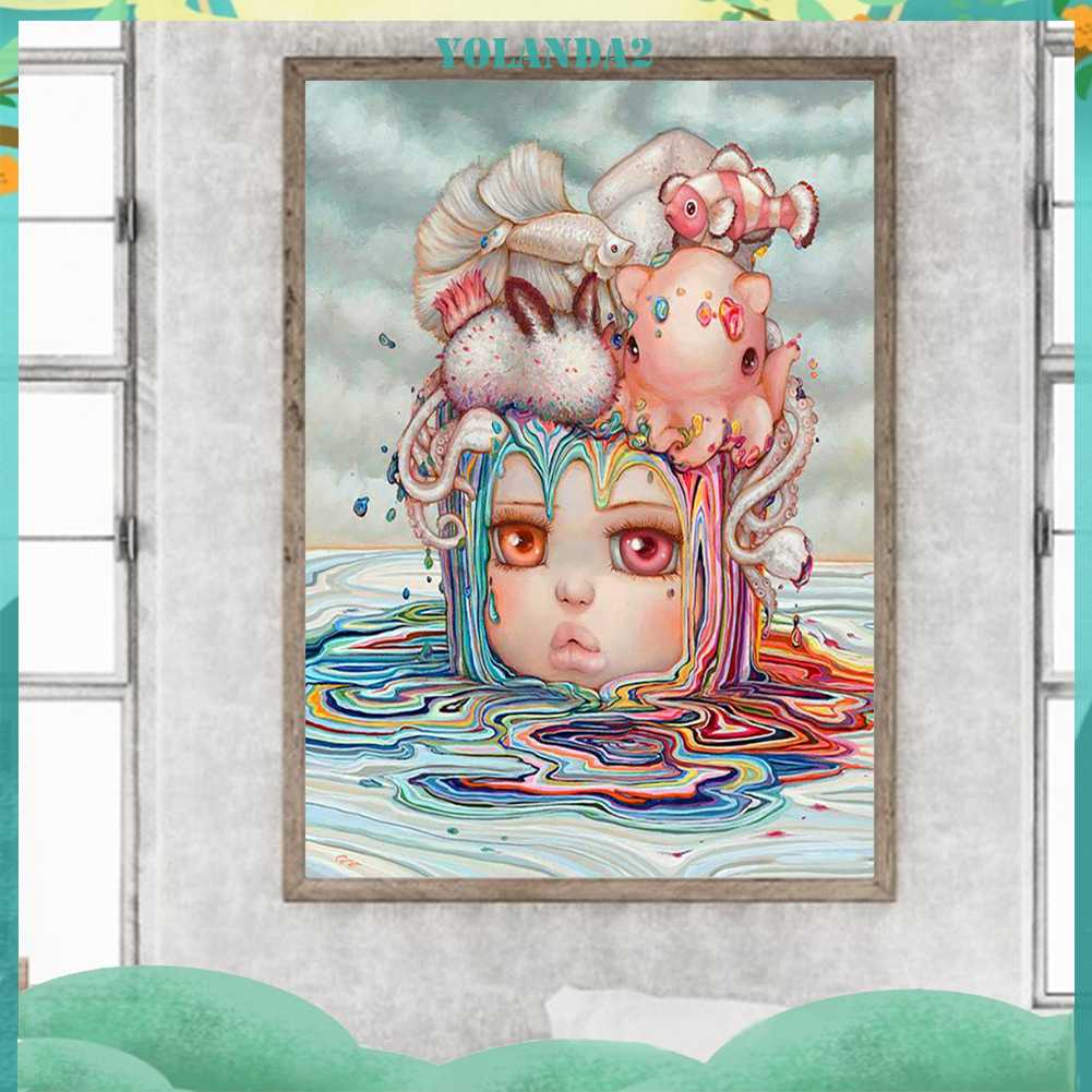 Tranh Đính Đá Kim Cương Toàn Bộ 5D DIY Hình Vẽ Cô Gái Trang Trí Nhà Cửa