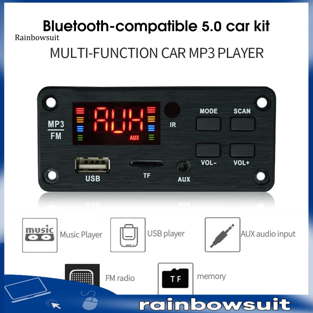 Máy Nghe Nhạc MP3 Bluetooth 5.0 Màn Hình Màu Lớn Chống Mất Đa Năng Cho Xe Hơi
