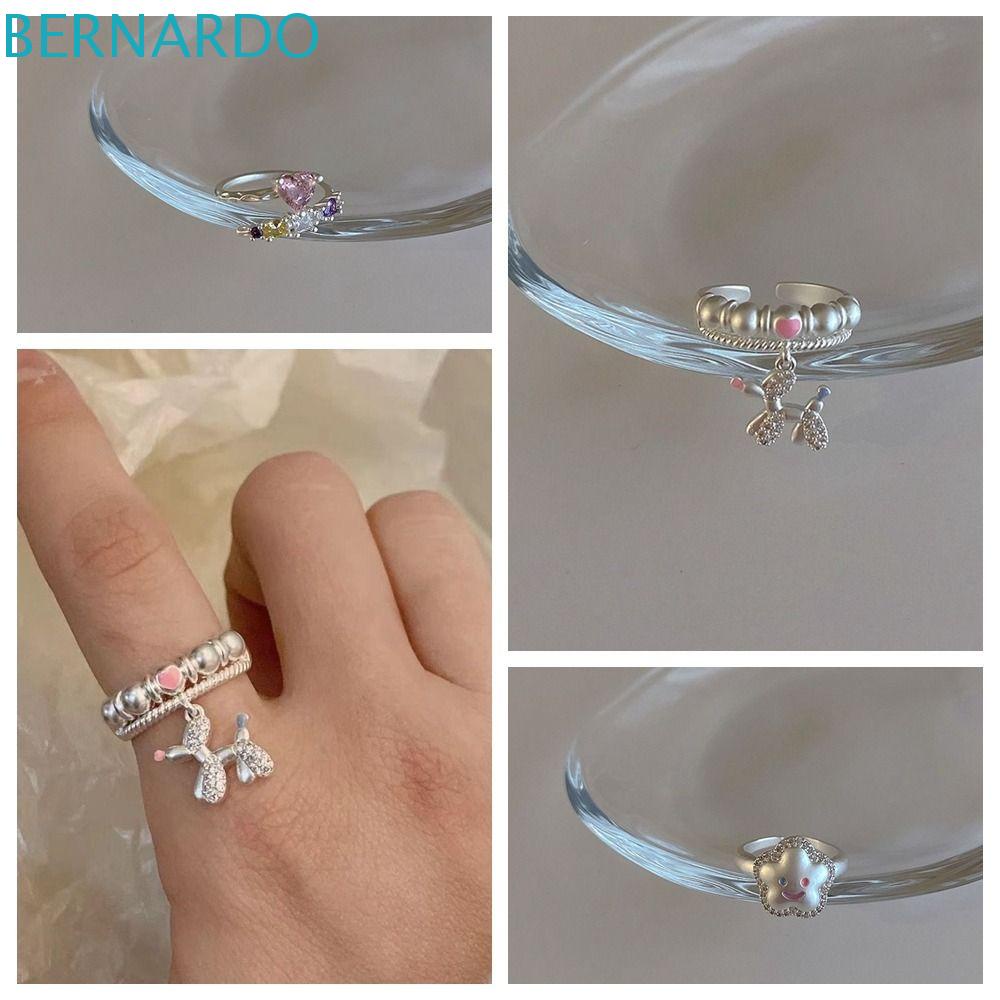 Vòng Tay BERNARDO Thời Trang Dành Cho Nữ|Nhẫn Hở Hình Mặt Cười Độc Đáo Phong Cách Harajuku Hàn Quốc