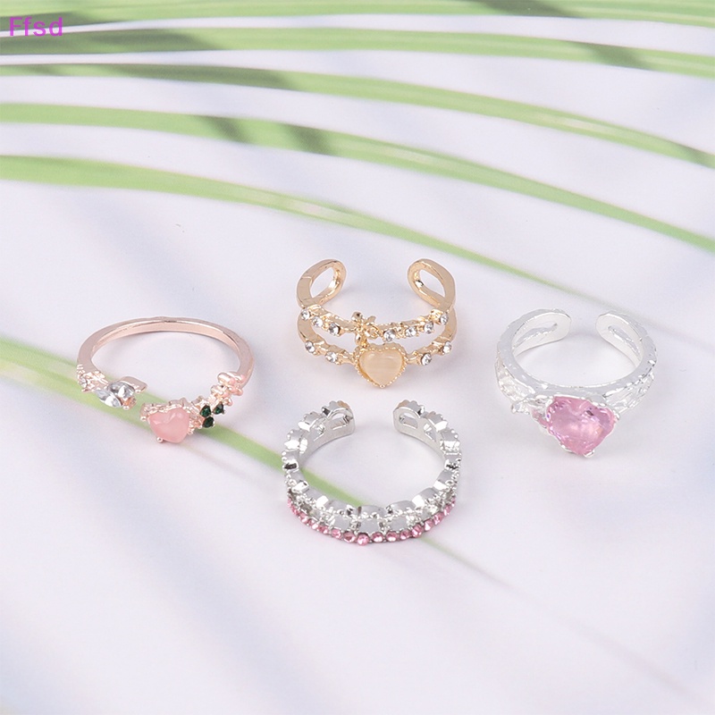 {Ffsd} Nhẫn Hở Hình Học Trái Tim Vintage Thời Trang Phong Cách Punk Gothic Trang Sức Tiệc Cưới Cho Nữ