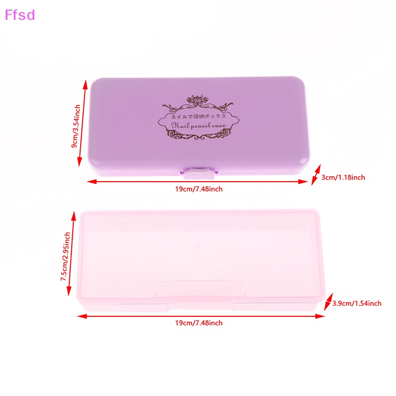 {Ffsd} Hộp Nhựa Rỗng Hình Chữ Nhật Đựng Dụng Cụ Làm Móng Nghệ Thuật * Bán Chạy