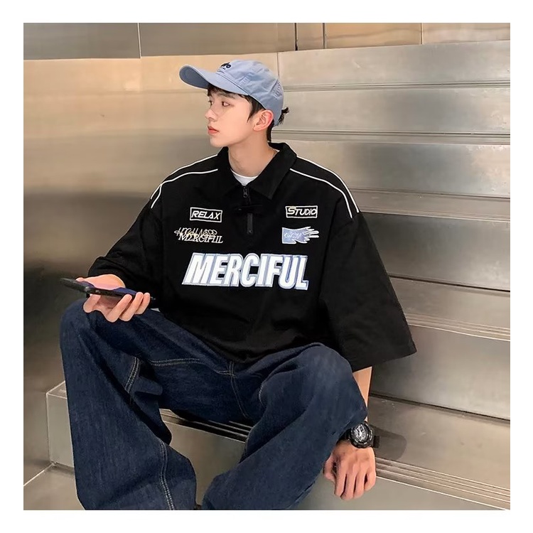 Áo Thun Polo Tay Ngắn Phong Cách Hong Kong Thời Trang Mùa Hè Cho Nam