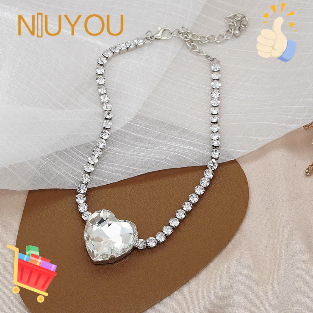 Vòng Cổ Choker Mặt Trái Tim Lớn Lấp Lánh|Trang Sức Vòng Đeo Tay Thời Trang