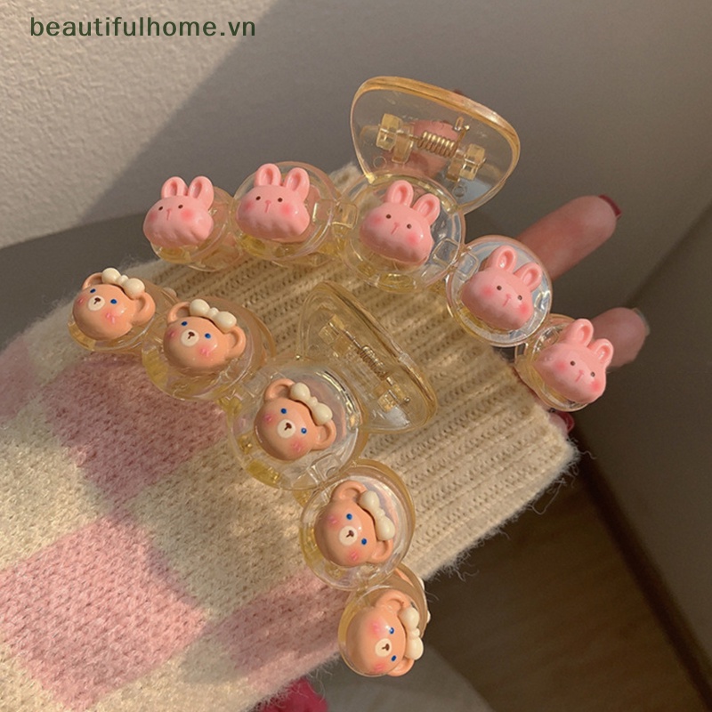 1 Kẹp Tóc Hình Quả Cherry / Gấu / Thỏ / Cá Mập / Hoa Tulip Cỡ Lớn Dễ Thương Cho Nữ