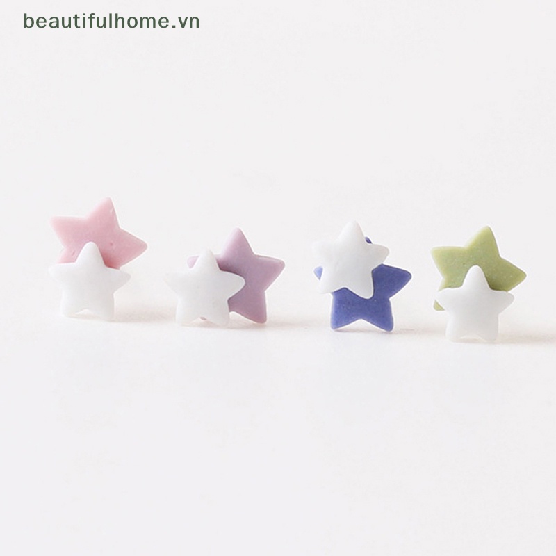 1 Đôi Bông Tai Hình Trái Tim / Ngôi Sao / Hoa Hướng Dương Bằng Gốm Nhiều Màu Thời Trang Cho Nữ