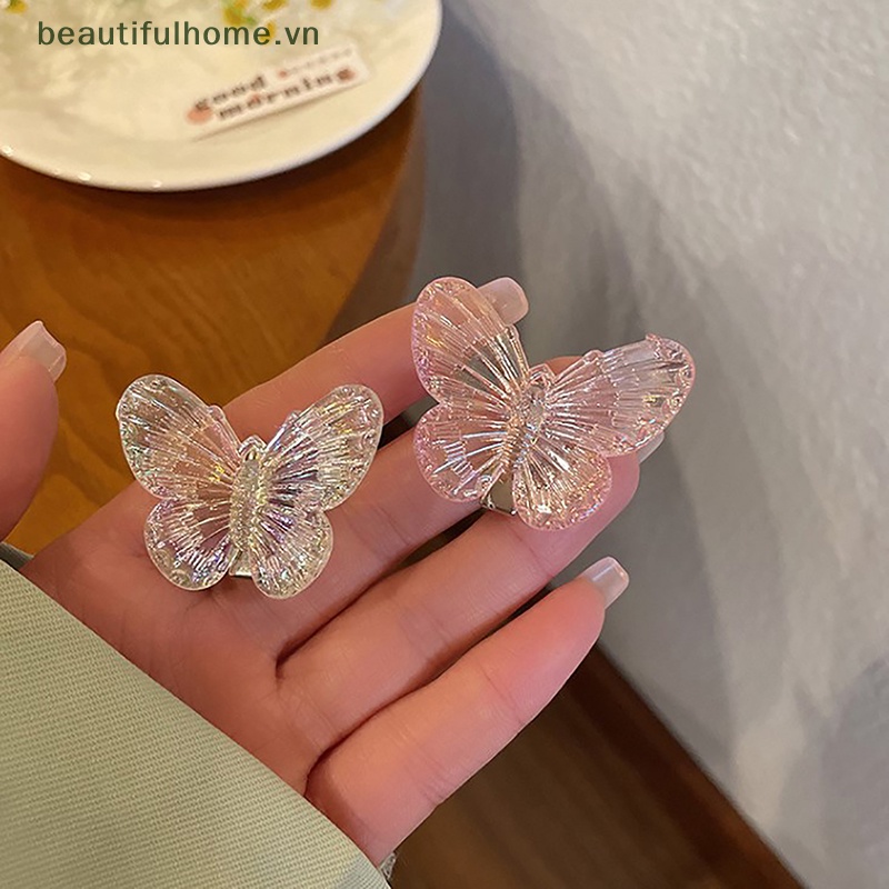 Set 5 Kẹp Tóc Hình Bướm / Trái Tim Thời Trang Cho Nữ