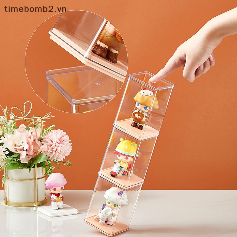 1 Hộp Trưng Bày Mô Hình Búp Bê Cỡ Nhỏ Trong Suốt Chống Bụi
