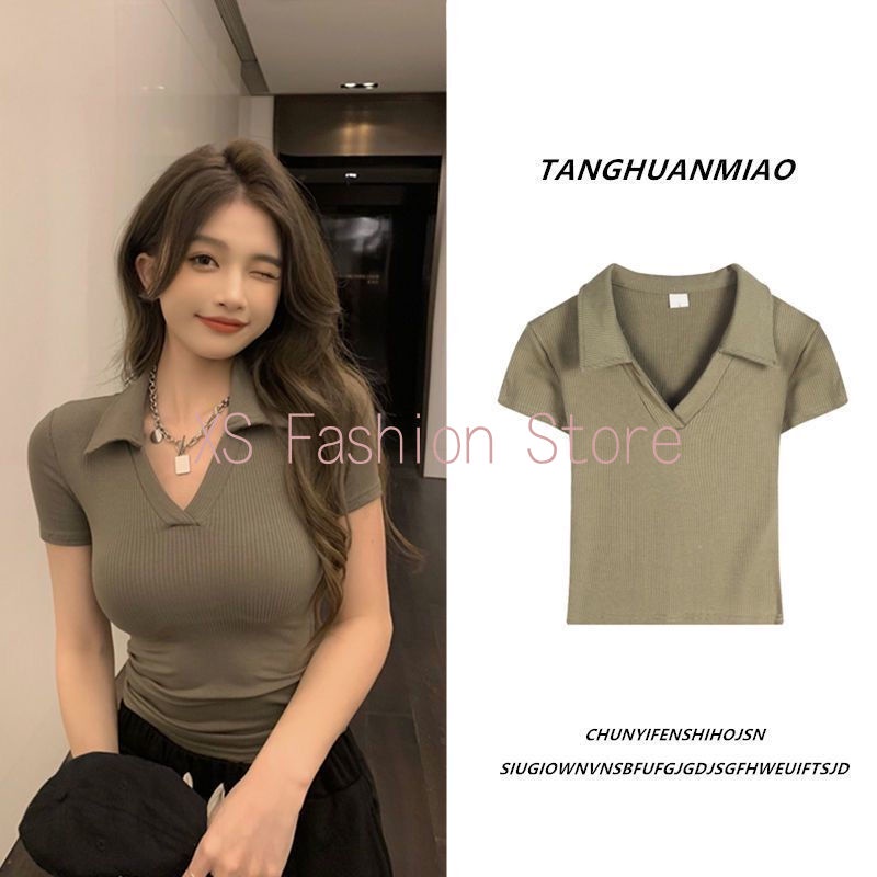 Áo polo Ngắn Tay Thời Trang Mùa Hè Cho Nữ