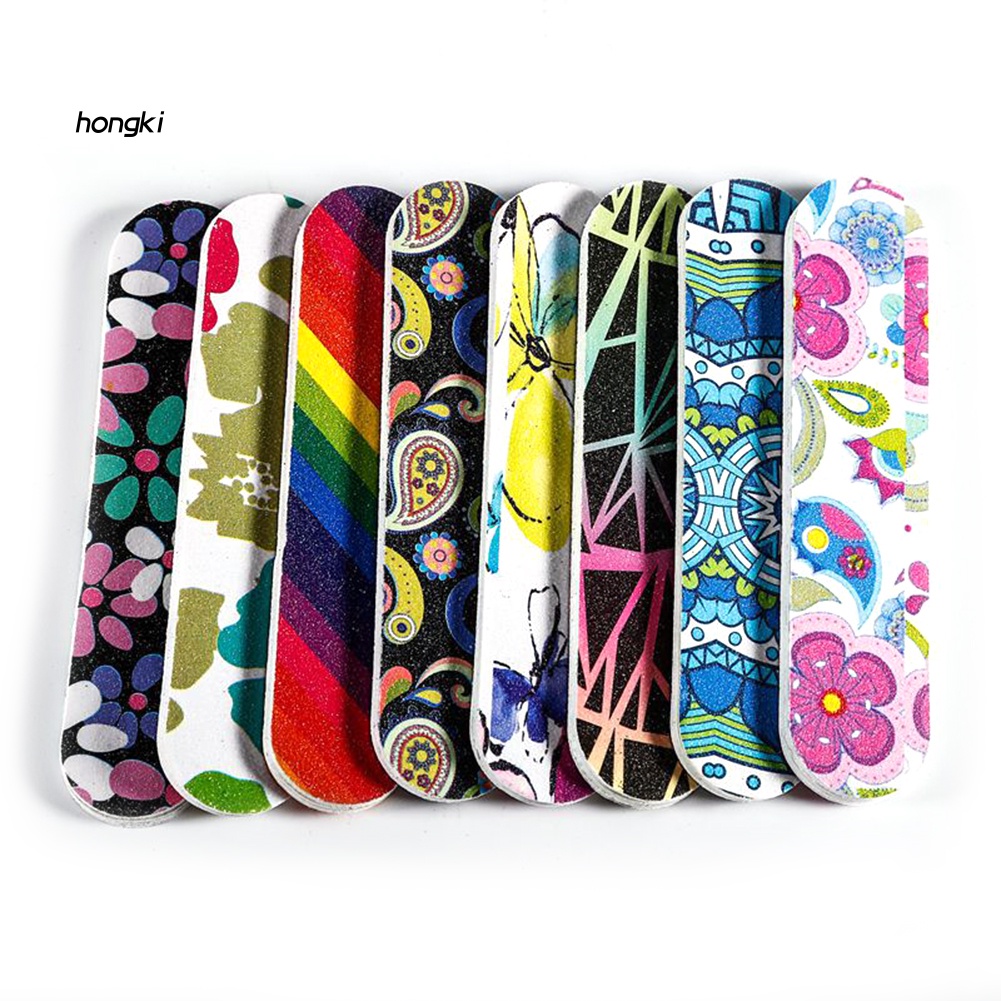 Bộ 10 Cây Dũa Móng Tay Hai Mặt Thiết Kế Mini Hình Bông Hoa