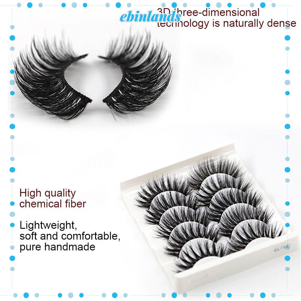Bộ 5 Cặp Lông Mi Giả Dài Tự Nhiên Nhiều Phong Cách EBINLANDS