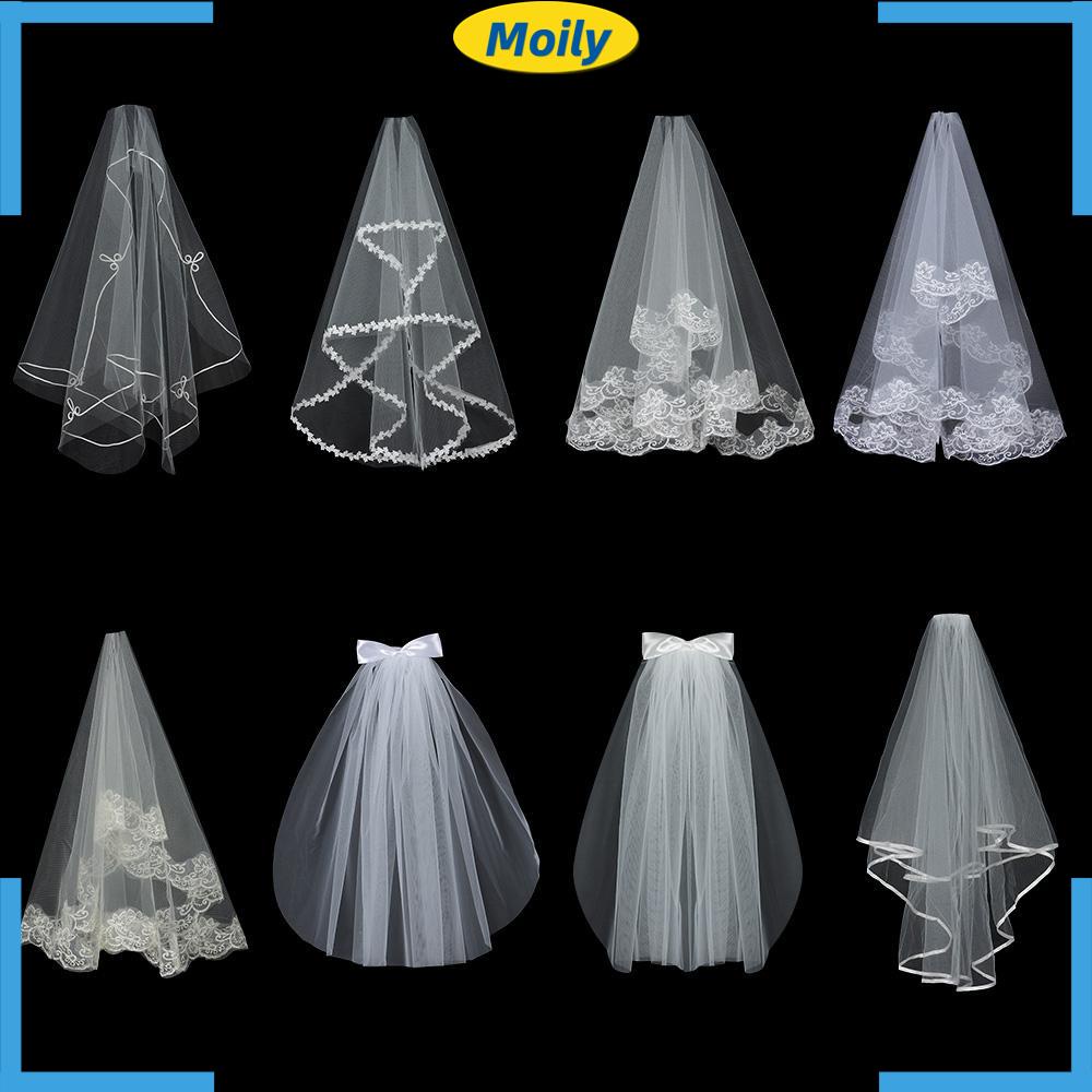 Mạng Che Mặt Hai Lớp Ngắn Đơn Giản Thanh Lịch Kèm Lược Cho Cô Dâu