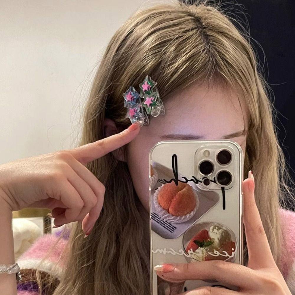 FORBETTER Kẹp Tóc Hình Ngôi Sao Hoạt Hình Nhiều Màu Phong Cách Harajuku Hàn Quốc Cho Nữ