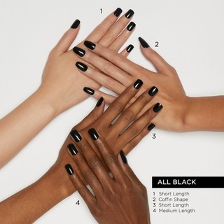 [IMPRESS] COLOR PRESS-ON MANICURE COFFIN ALL BLACK