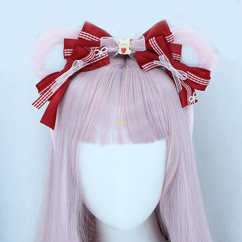 Băng Đô Tai Thỏ Bông Phong Cách Lolita Đáng Yêu