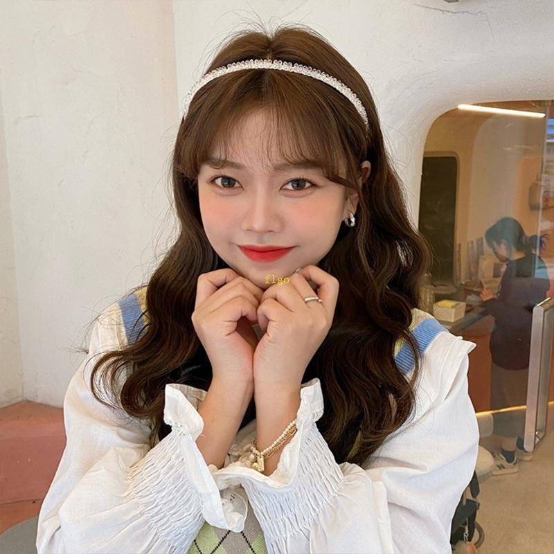 Flgo Băng Đô Đính Đá Ngọc Trai Lấp Lánh Sang Trọng Cho Nữ