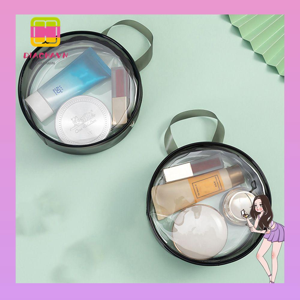 Set 2 Túi Tròn Mini Bằng PVC Trong Suốt Đựng Mỹ Phẩm Đa Năng