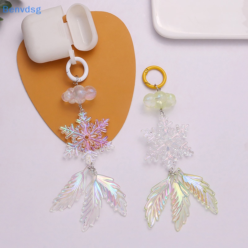 Benvdsg > Móc Chìa Khóa Hình Bông Tuyết Mạ Màu Acrylic Sáng Tạo Thời Trang