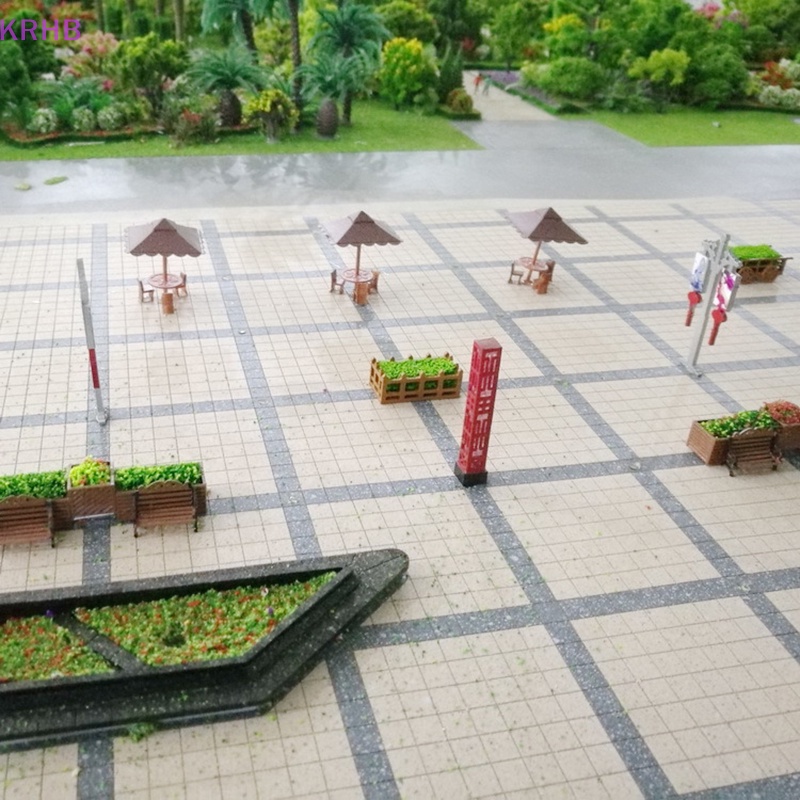 Set 10 Mô Hình Ghế Nhựa Công Viên Đường Phố Trang Trí Nhà Cửa Mới