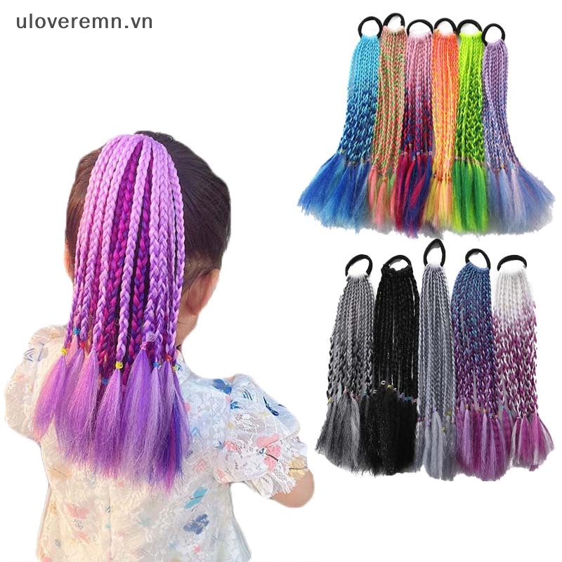 Tóc Giả Thắt Bím Đuôi Ngựa Xinh Xắn Cho Bé Gái