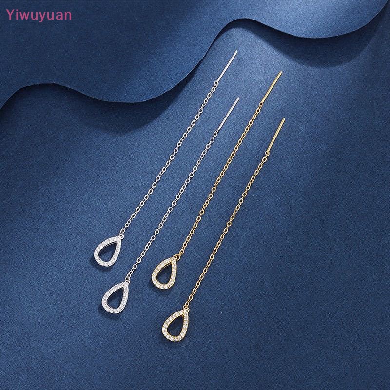 1 Đôi Bông Tai Dáng Dài Đính Đá Thời Trang Mới Cho Nữ
