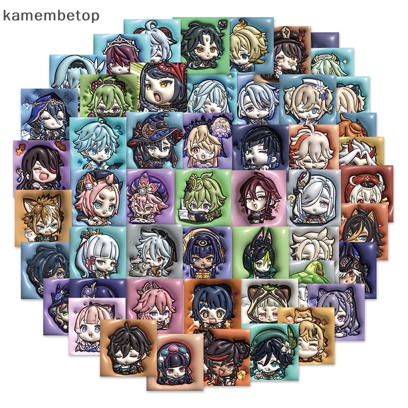 Bộ 62 Miếng Dán 3D Expand Genshin Va Chạm Cho Laptop Ghi Ta Ván Trượt