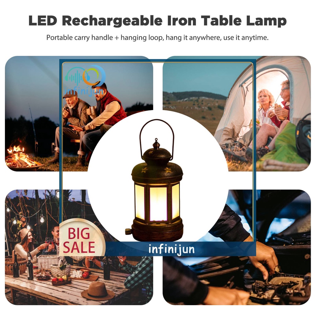 Đèn Cắm Trại 2 Chế Độ 1800mAh Phong Cách Vintage