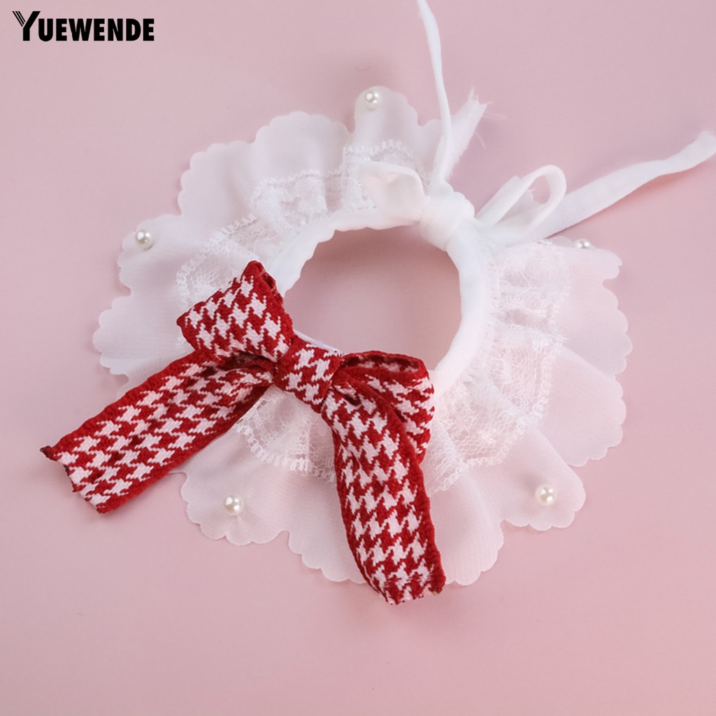 Yq.e Khăn Choàng Cổ Thắt Nơ Viền Ren Mềm Mại Thoải Mái Độ Ổn Định Cao Trang Trí Bên Ngoài Cho Thú Cưng