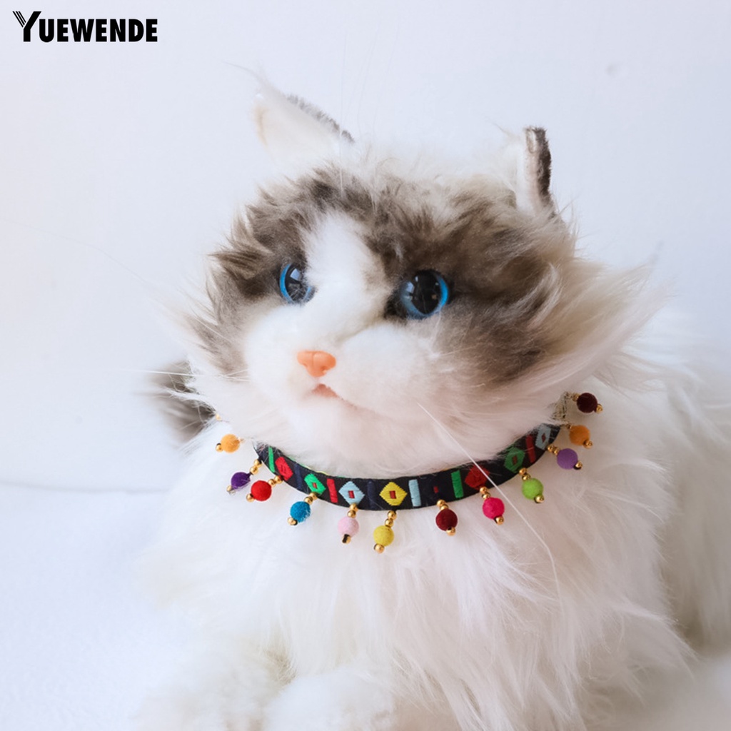 Vòng Cổ Gắn Quả Bông Tua Rua Nhiều Màu Sắc Cho Thú Cưng