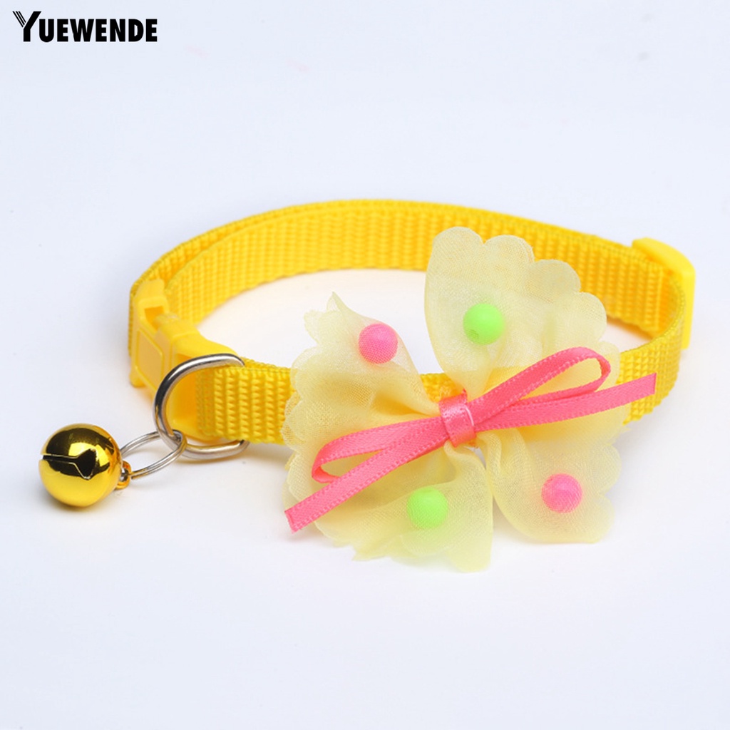 Yq.e Vòng Cổ Thắt Nơ Màu Trơn Dễ Thương Tinh Tế Có Chuông Dành Cho Cún Cưng / Mèo Cưng Trong Lễ Hội