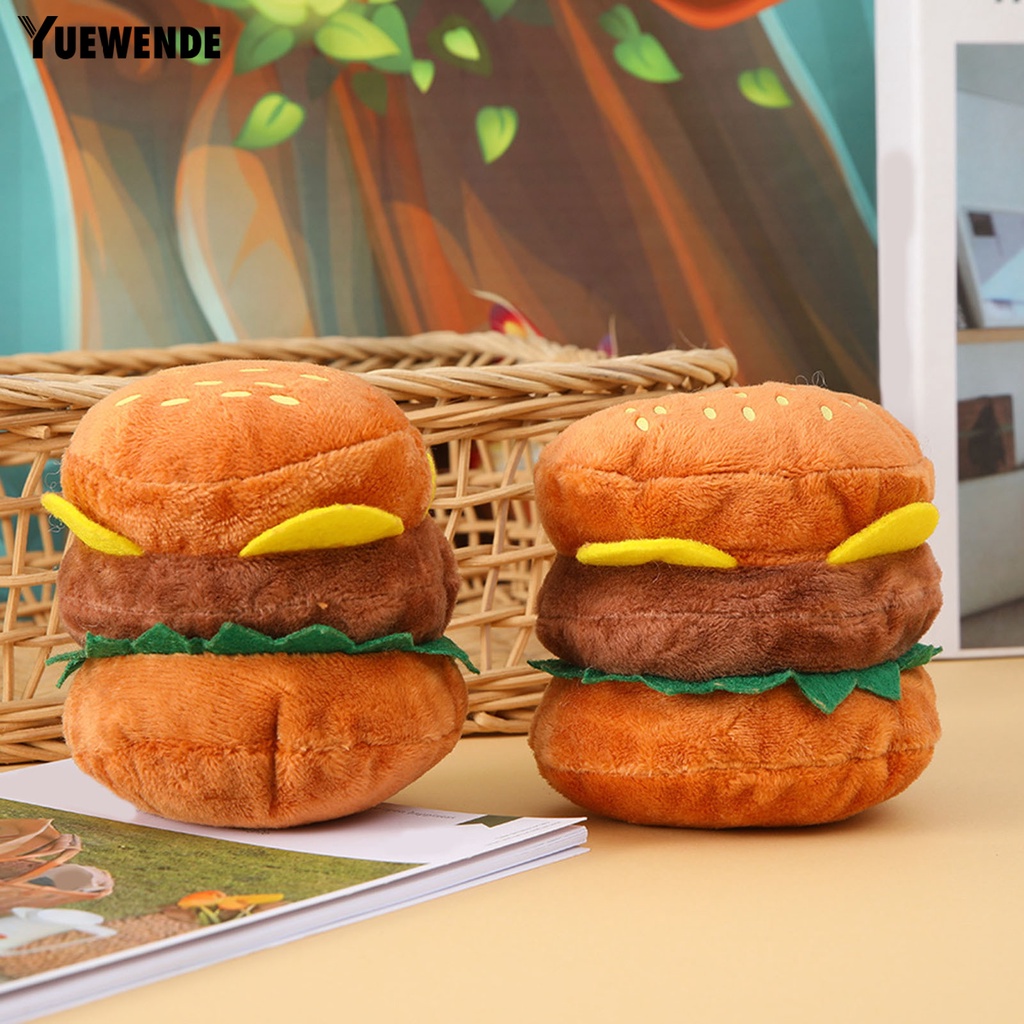 Đồ Chơi Nhồi Bông Hình Hamburger Tích Hợp Âm Thanh Vui Nhộn Dễ Thương Cho Cún Cưng