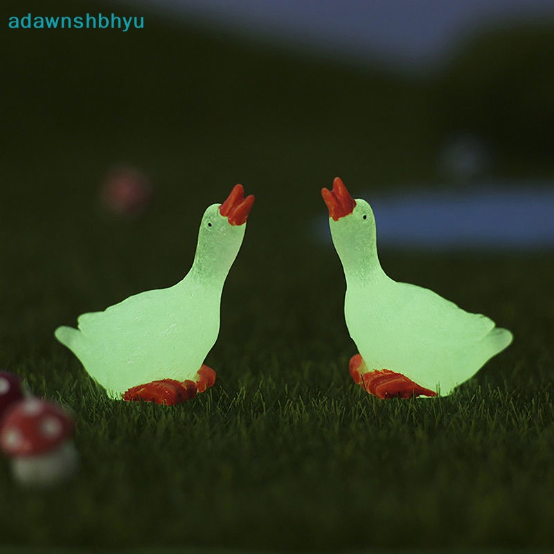 Set 3 Tượng Ngỗng Mini Bằng Nhựa Màu Huỳnh Quang DIY Trang Trí Sân Vườn