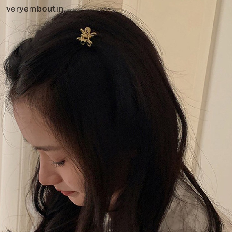 Bộ 2 Kẹp Tóc Kim Loại Mini Hình Bông Hoa Dễ Thương Dành Cho Nữ