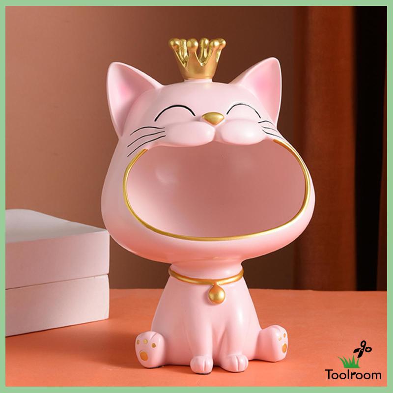 Mô Hình Mèo May Mắn Bằng Nhựa Resin Đựng Chìa Khóa / Đồ Trang Sức Để Bàn / Phục Vụ / Trang Trí Hành Lang / Phòng Khách